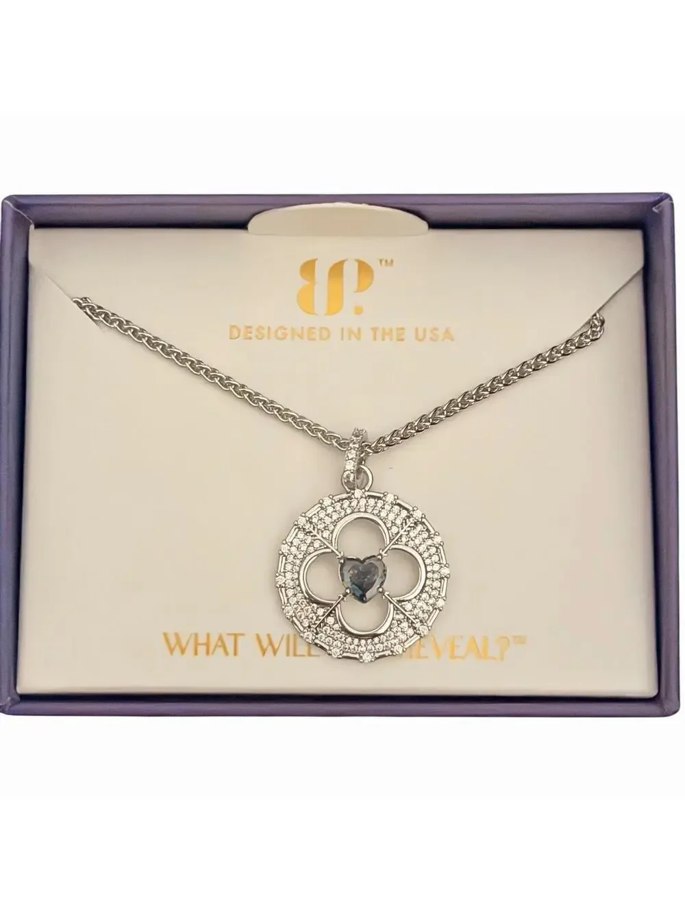 Bomb Party June Heart Clover “Designer Details” NK76173 Alexandrite on Rhodium